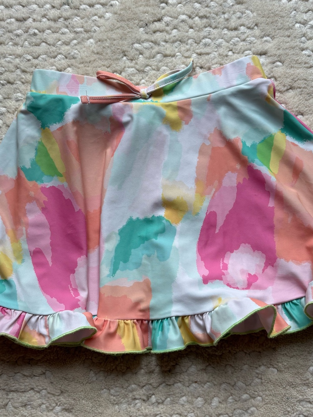 SweetHoney Pastel Watercolor Ruffle Skort - Pink, Mint, Peach, Yellow